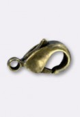 10x6mm Antiqued Brass Plated Curved Lobster Clasps x300