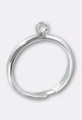 .925 Sterling Silver Adjustable Ring W / Fine One Ring x1