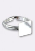 .925 Sterling Silver Adjustable Ring With 10mm Pad For Gluing x1