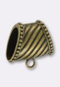 40x30x20mm Antiqued Brass Plated Spacer Bead x1