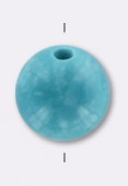 Blue Turquoise Gem Round Beads 6mm Stabilized x2