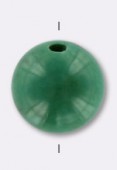 Green Turquoise Gem Round Beads 8mm Stabilized x2