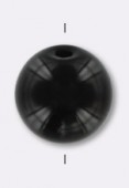 Black Agate Gemstone 6mm Round Beads x2