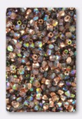 4mm Czech Round Fire Polish Glass Beads Crystal Copper x50