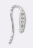 .925 Sterling Silver Ear Wire W / White Topaz x1 x1