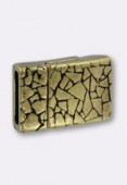 10x3mm Antiqued Brass Plated Magnetic Clasp For Flat Leather x1