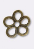 24mm Antiqued Brass Plated Open Cut Flower Beads x2