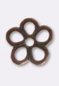 24mm Antiqued Copper Plated Open Cut Flower Beads x2