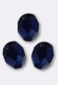 3mm Czech Fire Polish Faceted Round Beads Dark Blue Heavy Metal x50