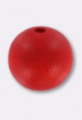 Dyed Wood Beads 20mm Tomato Red Round Beads x4