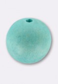 Dyed Wood Beads 20mm Turquoise Round Beads x4