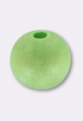 Round Wood Beads Lime Green 10 mm x12