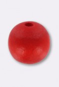 Dyed Wood Beads 12mm Tomato Red Round Beads x6