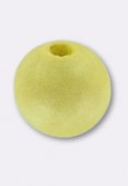Round Wood Beads Lemon Yellow 10 mm x12