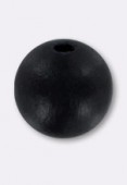 Round Wood Beads Black 12mm x6