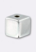 .925 Sterling Silver Cube Bead 6mm x1