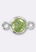 .925 Sterling Silver Lime Bezel Connector 10.5x4 mm x1