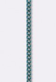 Colorful Oval Cable Chain 1.6mm Turquoise x20cm