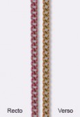 Colorful Oval Cable Chain 1.6mm Pink Gold x20cm