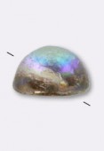 12x7mm Czech Dome Bead Etched Copper Rainbow x6