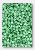 2mm Czech Round Fire Polish Glass Beads Pastel Light Green x50