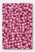 2mm Czech Round Fire Polish Glass Beads Pastel Pink x50