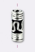 .925 Sterling Silver Bali Style Tube Bead 7x2 mm x1
