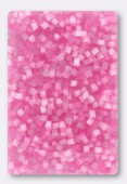 2x2mm Glass Half Tube Bugle Beads Pink x20g