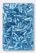 2x6mm Glass Bugle Beads Turquoise x20g