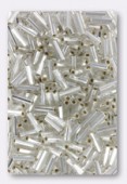 2x7mm Glass Bugle Beads Crystal x20g