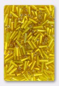 2x6mm Glass Bugle Beads Citrine x20g