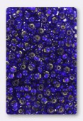 4mm Seed Beads Cobalt Silver-Lined x20g 