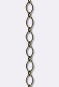 8x5mm Antiqued Brass Plated Rhombus Cable Chain x20cm