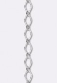 8x5mm Silver Plated Rhombus Cable Chain x20cm