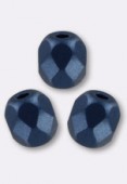 4mm Czech Round Fire Polish Glass Beads Pastel Montana Blue x50