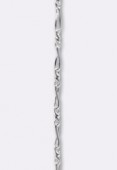 8x2mm Silver Plated Fancy Link Chain x 20 cm