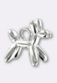.925 Sterling Silver ''Ball Dog'' Bead Charms 11x9.5 mm x1