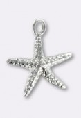 .925 Sterling Silver ''Starfish'' Bead Charms 15.5x9.5 mm x1