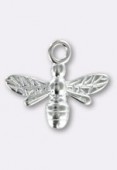 .925 Sterling Silver ''Bee'' Bead Charms 12.8x15 mm x1