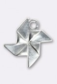 .925 Sterling Silver ''Origami Mill'' Bead Charms 12.8 mm x1