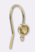 14K Gold Filled Earring Hooks W / Citrine Stone x1