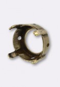 Antiqued Brass Plated Round Open Back 12 mm x1