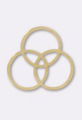 17mm Gold Plated 3 Rings Jewelry Finding Stamping