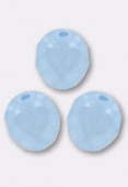 8mm Czech Fire Polish Faceted Round Beads Crystal Opal Blue x12