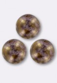 6mm Czech Smooth Round Glass Beads Lila Gold Luster x24