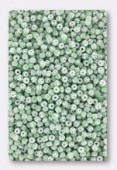 2mm Green Stripes / White Czech Seed Beads x20gr