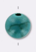 4mm Natural Tibetan Bead Round Turquoise x6