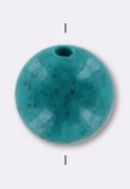 8mm Natural Tibetan Bead Round Turquoise x2