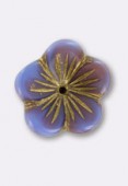 20mm Czech Glass  Flower Lilac x1