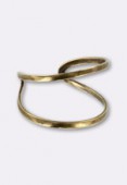 Antiqued Brass Adjustable Double Ring x1